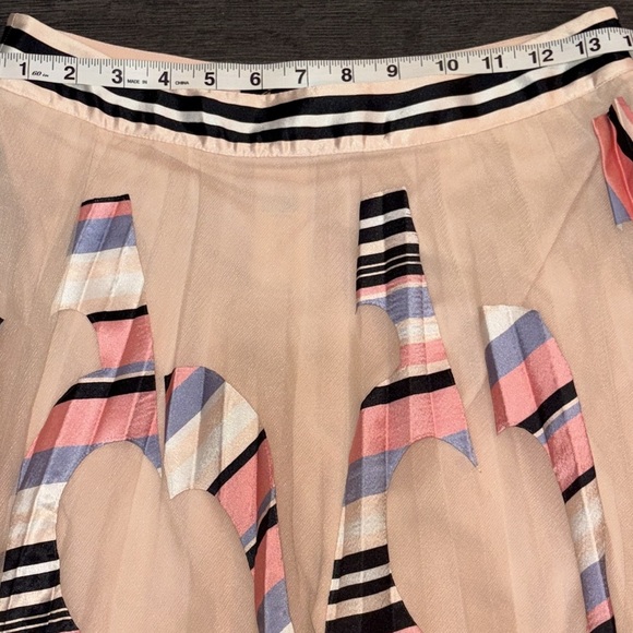 Anthropologie Mae NWT Pleated Tulle Midi Skirt Size Small Light Pink/Multi - Picture 11 of 13